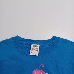 Fruit Of The Loom Girls S Blue Crew T-Shirt Sleeve I Run On Jesus & Cupcakes