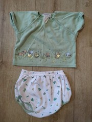 Baby Boy Girl Vintage Carter’s Newborn 2pc Bear Dog Elephant Outfit Green 0-3M