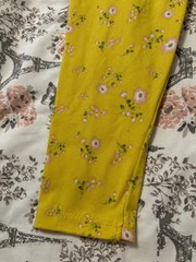 Toddler Girls Unbranded Yellow Pink Flowers Floral Graphic Leggings. Size 2T