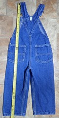 Vtg Key Imperial Blue Denim Toddler Overalls Kids Size 21×11 USA? Youth Bib Pant