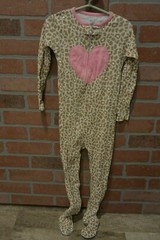 Carter’s Just One You Footed Footie One Piece Pajamas PJs 4T Leopard Pink Heart