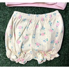 Vintage 90s Honors Baby Two-Piece Set Girls Size 3-6M Multi Floral Teddy Bear