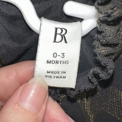 NWT Banana Republic Baby Dress Sz 0-3 Months Black & Gold, Lined w/Bloomers $95!
