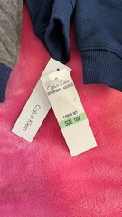 Calvin Klein Baby Boys 2 Pc French Terry Jog Set, Grey/Navy 18M