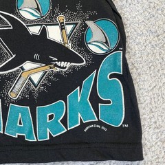 Vintage 1992 San Jose Sharks Toddler Tank Top Shirt NHL Black Size 2T Babyfair