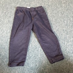 Carter’s Baby Toddler Blue Solid Denim Cotton Pull-On Pants Elastic Waist 18M