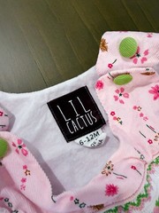 Lil Cactus Baby Girl Pink Floral Bird Hand-Smocked Dress 6–12M 100% Cotton