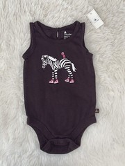 NWT BABY GAP GIRLS 6-12 MONTHS ZEBRA IN SHOES ONE PIECE BODYSUIT BROWN TANK TOP