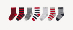 7 PAIRS Tommy Hilfiger L XL CREW BABY COTTON Stretch SOFT Socks 12-24 months $25
