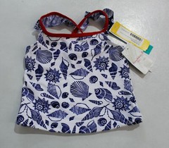 Tommy Bahama Girl’s Milly Ruffle Strap Shell Print Tankini JB1 Navy Size 2T NWT