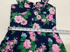 Janie And Jack Merchant Marine Floral Pique Romper 11-12 Anos Navy Blue Pink