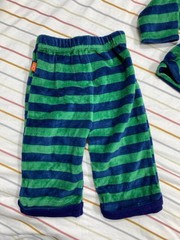 Magnificent Baby 6M Green & Blue Striped Hoodie and Pants Set