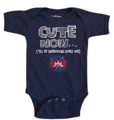 Cute Now… ‘Til My Cambodian Comes Out Peace Infant Baby Cambodia Flag Bodysuit