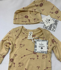 NWT Kate Quinn Baby 0-3 Months Aries Constellation Knotted Gown & Hat Bamboo