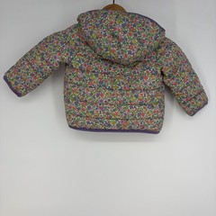 Baby Boden Floral Sherpa Lined Hooded Puffer Jacket 18-24M Multicolor Purple New