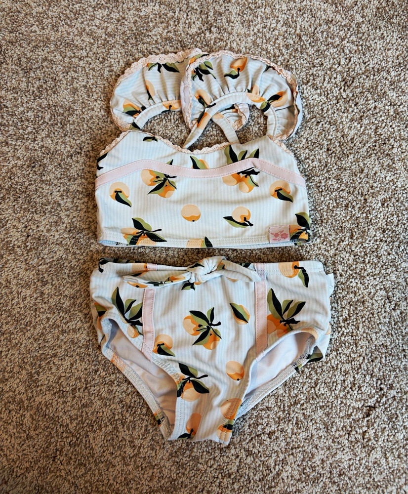 SweetHoney Girls 18M 2-Piece Fruit Print Bikini Set Bow Ruffle Beach