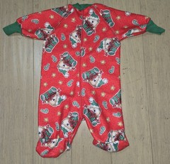Vtg KLEINERT’S Teddy Bears Christmas One Piece Fleece Foot Pajamas 3-6 Months