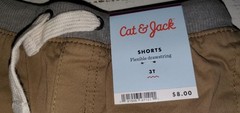 Cat & Jack Gray Blue Pink Stripe T-Shirt Khaki Shorts Size 3T NWT *S25