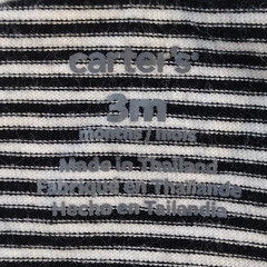 Carter’s Girls Bodysuit Dress 3M Black & White Stripes S/S Gold Hearts Stretch