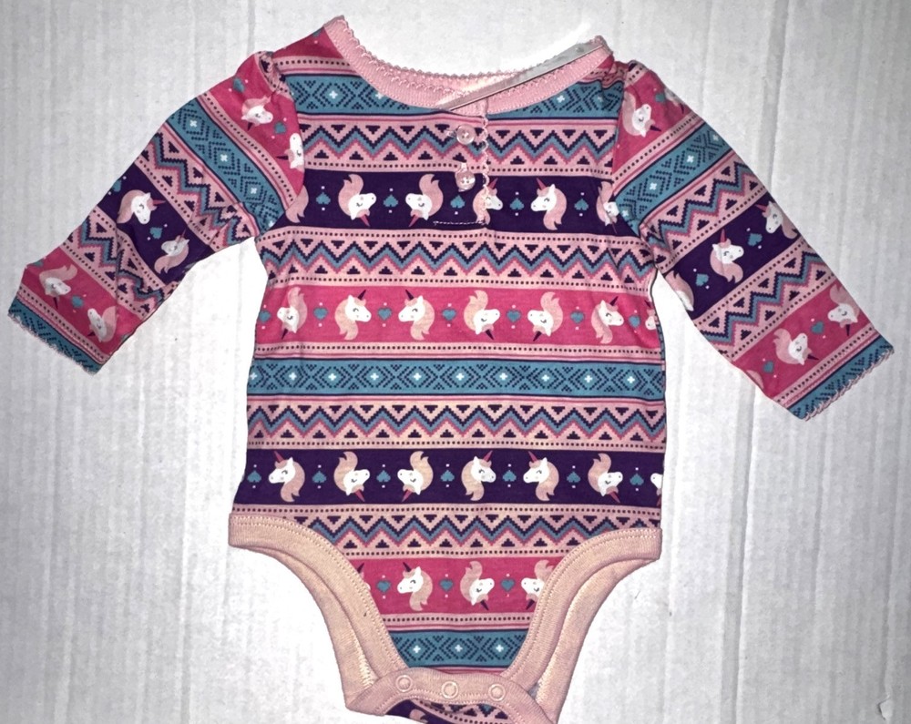 GARNIMALS creeper purple/pink/argyle/UNICORN motif size 0-3 months