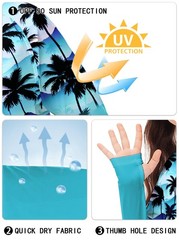 UV Protection Kids’ Long Sleeve Rashguard Shirt for Hiking Tropical Print 78