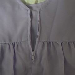 Wonder Nation Girls Fit & Flare Dress Purple Bow Ruffle Puff Sleeve 6-9M Zip