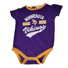 NFL Team Apparel Minnesota Vikings Baby Girls One Piece Purple 12 Months