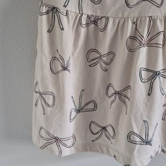 Carter’s Girls 2T Beige Bow Print Fit & Flare Cap Sleeve Cotton Dress