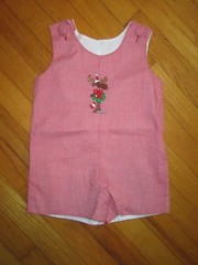 Red Gingham Christmas Shortall/Jon Jon 18 Months