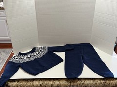 Amazon Essentials x Sofia Grainge Baby Boys’ Sweater Set, Navy Ivory Scenic 2T