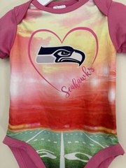 Seattle Seahawks Bodysuit Baby Girl 0-3 Month NFL Team Apparel Pink New No Tag