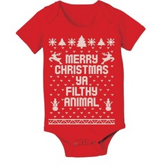 Merry Christmas Ya Filthy Animal – Cute Xmas stich newborn NB-18M Baby One Piece