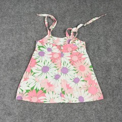 Floral Daisy Sun Dress Girls Size 18M Pink Purple White Retro Summer Cute Preppy