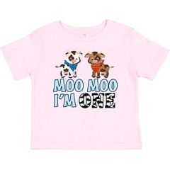Inktastic Moo Moo I’m 1 With Cute Holstein Cows Baby T-Shirt Cowboy Cowgirl Cow