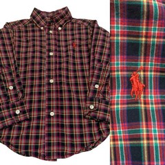 Ralph Lauren Plaid Button Up Shirt Long Sleeve Polo Logo Boys Size 2T