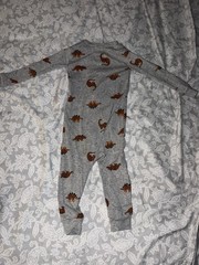 Pekkle 3-Piece Sleepwear Set, Blue/Gray, 12M, One-Piece Zip, Animal/Construction