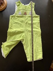 ANAVINI Apple Green CORDUROY ROMPER 12m Christmas Tree Hand Smocked Artisan