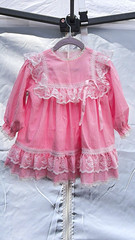 Collections for Children Girls 24M Pink White Striped Lace Ruffle Puff Dress