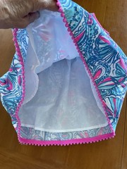Lilly Pulitzer EUC Aqua/Blue/Pink Tropical Print 100% Woven Cotton Dress-12Mos
