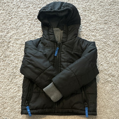 Rothschild Hooded Lined Puffer Jacket Full Zip Black Gray Blue 24M