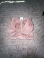 Miniclasix Baby Girls Pink Faux Fur Bolero Jacket