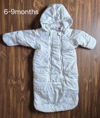 Carter’s Full Body Infant Snowsuit with Hood Size 6-9 Front Zipper Fleece Lined