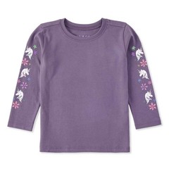 Life is Good 140766 – Toddler Unicorn Flowers L/S Crusher Tee – Dusk Purple