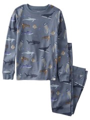 Neutral 2-piece Pajamas made with Organic Cotton, Sea Life, 6
