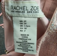 Girls Dress 2T Rachel Zoe Sparkly Pink Scalloped Hem Bows Soft Girl Core