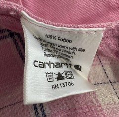 Carhartt Baby Girls Bib Overalls 9 Pink Classic Pockets Canvas Loose Fit