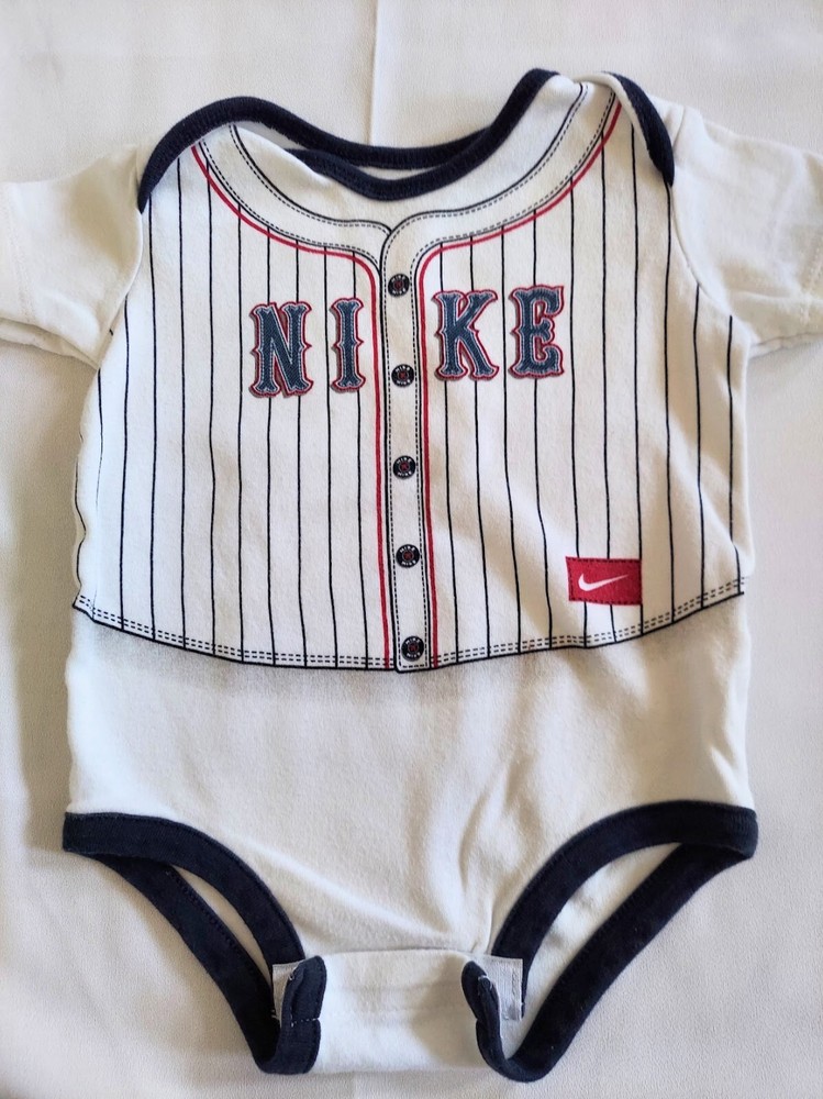 Nike Baseball Baby One Piece Bodysuit Top 6M 9M Boys White Navy