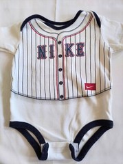 Nike Baseball Baby One Piece Bodysuit Top 6M 9M Boys White Navy