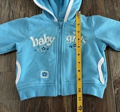 Y2K 2-pc Tracksuit Sweatsuit Baby 6-9 Months Team Baby Girls Blue White Floral