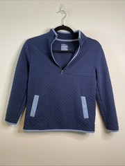 Cat & Jack Boys M 8 Navy Blue Quilted Half Zip Pullover Jacket
